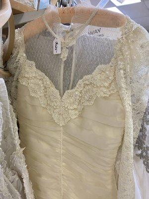 A lovely wedding dress from the vintage formalwear rack.