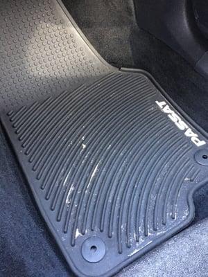 Sand left in floor mats after vacuum