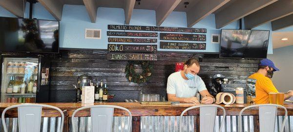 Their beers on the left side... guest taps on the right.