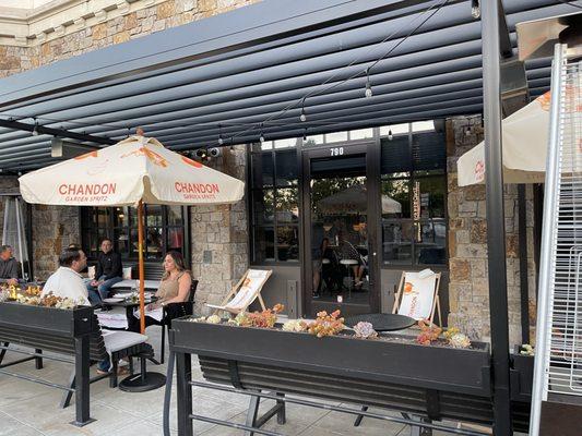 Outdoor patio at Morimoto Asia in Napa.