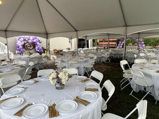 Back yard wedding with ballons