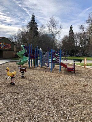 Playground with Downtown Background