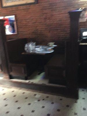 Empty table that they don't wanna clean up and have paying customers to sit and watch the game.