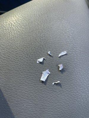 Plastic pieces that were in smoothie