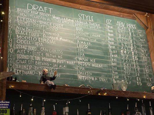 Behind the bar beer selection