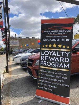 Take advantage of our Loyalty Reward Program @ Baha Auto Service!