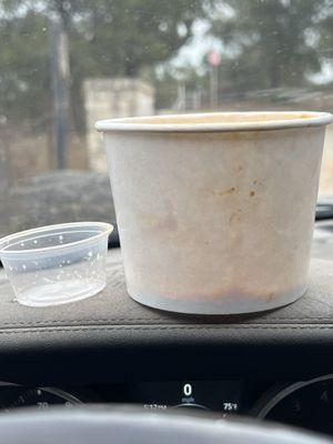 The Togo bowl of soup and 3oz cup of lobster