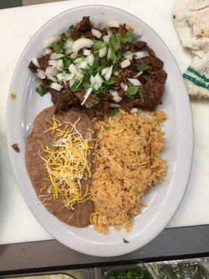 Barbacoa beef plate special