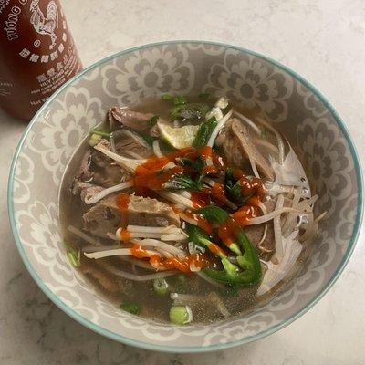 5P. Rare and Cooked Steak and Meatball Pho