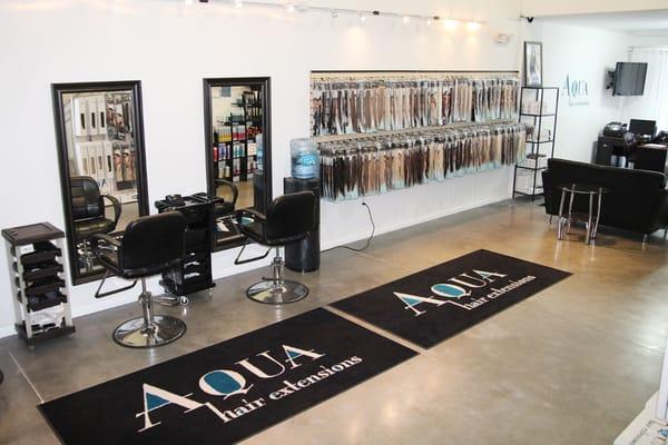 We offer Hair Extensions Certification Class. Come in and purchase
 Tape-in hair extensions, Cylinder, Keratin fusion and Clip-ins