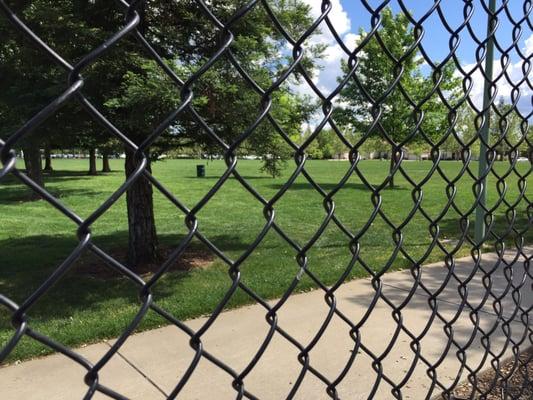 You park and then walk a bit back to dog park next to softball field