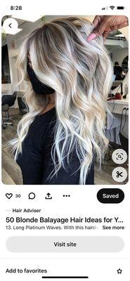 Another inspo pic in case the stylist wasn't able to achieve the first pic. Still all over blonde with root smudge.