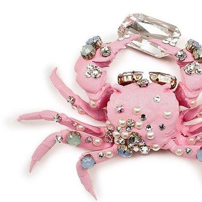 MARYJANE CLAVEROL Art Masterpiece: Couture Crab, Swarovski crystal sone and acrylic bead on real taxidermy swimming crab