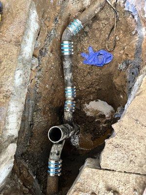 Underground main sewer line replacement