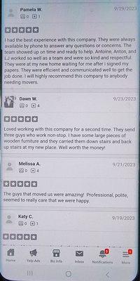 Recent customer testimonials.