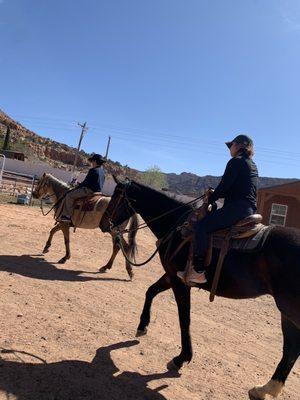 Dixie & Misty being ridden by the kids