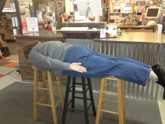 One of Mac-Ave's newest customers planking in the store today