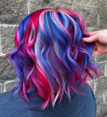 I absolutely LOVE doing vibrant haircolor of all kinds!