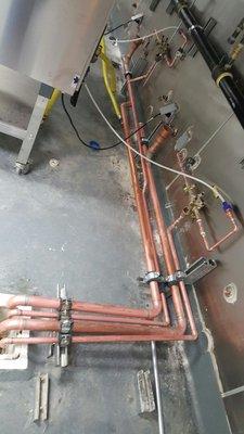 DWV Drain instalation and 2 water lines with backflow in a comemercial building