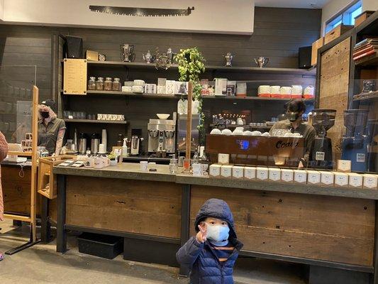 Cute coffee counter served by really friendly baristas.