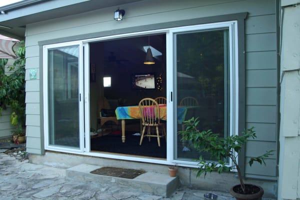 4 Panel Sliding Glass Door - Open