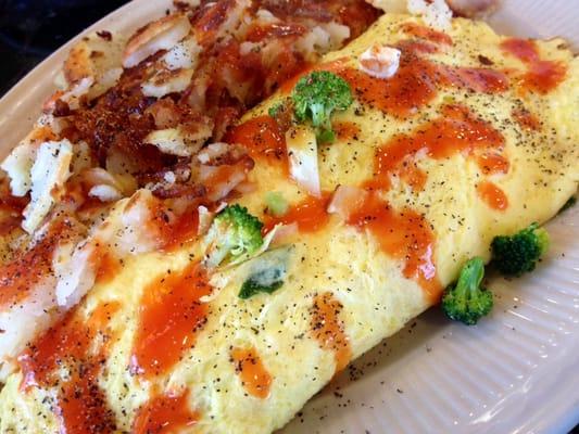 Veggie Omelet with Feta Cheese