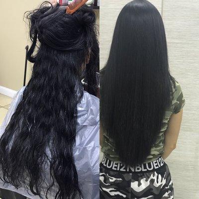 Before n After Hair Straightening