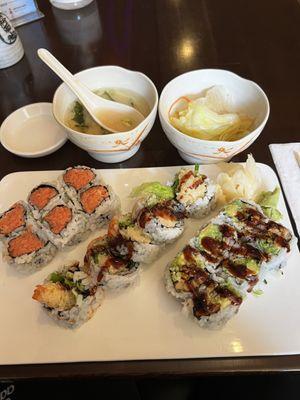 lunch special with 3 rolls: great meal