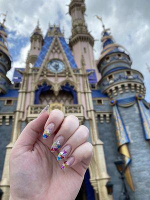 Mickey glitter nails