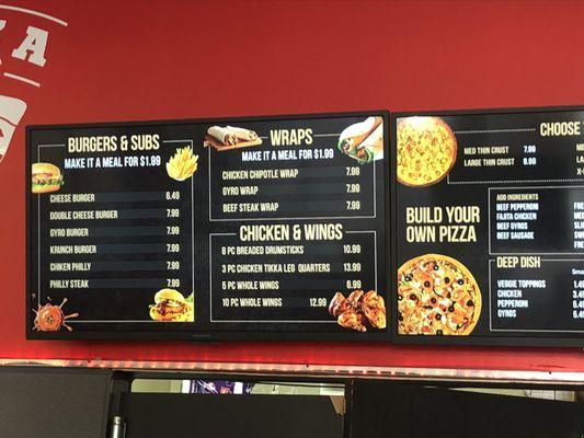 It feels like a small menu but creating a custom pizza expands it.