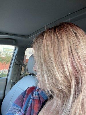 Before extensions and color correction