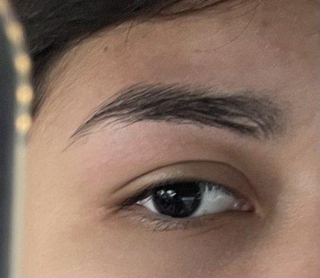 the bottom part wasn't fixed, my eyebrow doesn't even look done