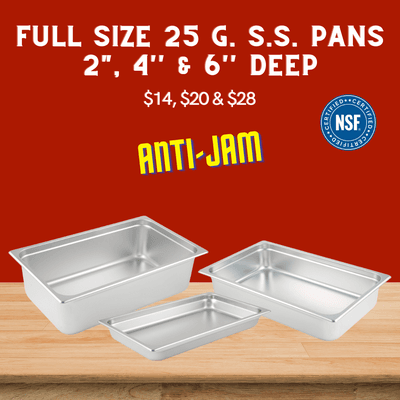 Full size stainless steel pans #opentothepublic #NoMembershipRequired