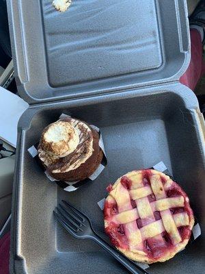 Chocolate mocha cream cake I believe and a cherry pie!   I usually get Boston Cream pie or Banana cream but they're all amazing.