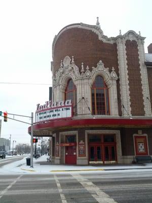 Indiana Theater front entrance on Ohio & 7th Street, Terre Haute, Indiana.