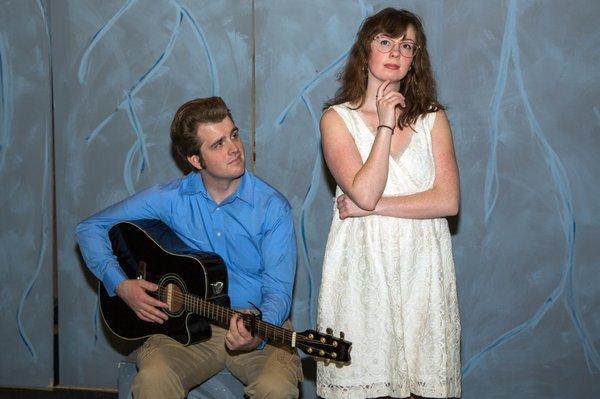 Orpheus (Wil Spaeth) serenades Eurydice (Mary Tomlinson). Photo by John Lamb