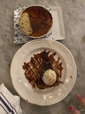 Crème brûlée and nutella pie