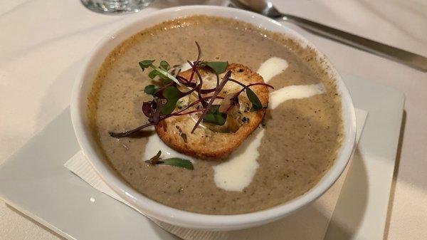 Mushroom soup appetizer.  Amazing