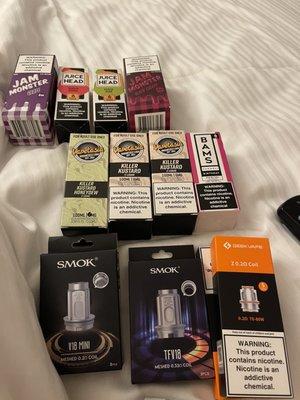 All of our fabulous vape supplies we at stocked up on at this amazing shop!