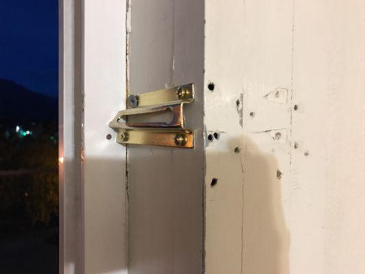 Broken deadbolt on sliding door