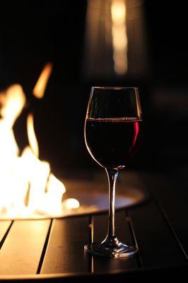 Enjoy your beverage by the cozy firepits!