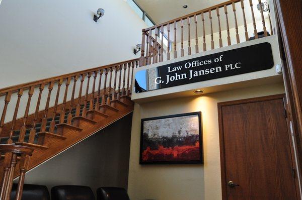 The lobby at Law Offices of G. John Jansen