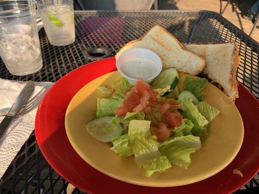 Grilled cheese with side salad