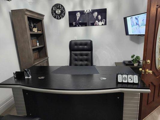 Pastor's Kennedy Desk, Black.  At Cornerstone MB Church