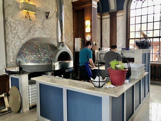 The pizza oven.