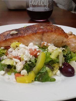 Seared Salmon Greek Salad