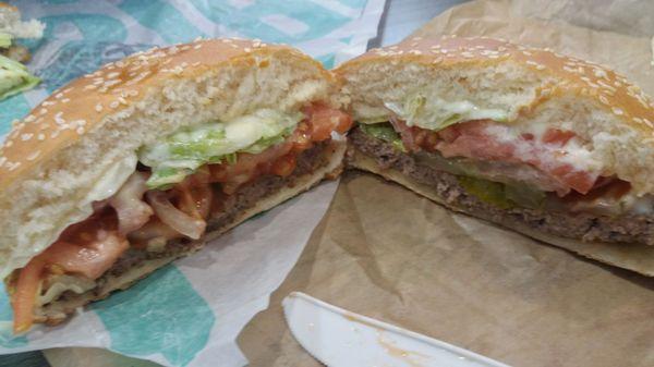 Impossible Whopper vs Regular Whopper side by side taste test