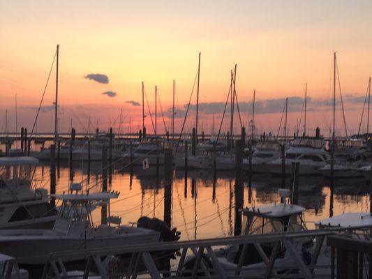 Enjoyed my ABC bagel with a sunrise view on Atlantic Highlands Harbor.