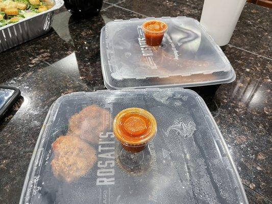 The salad dressing was in larger containers these are the cups the fast food puts ketchup in