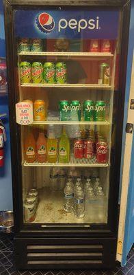 Beverages on refrigerated display